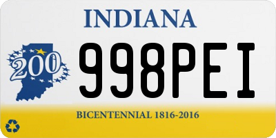 IN license plate 998PEI