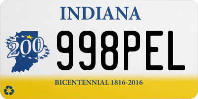 IN license plate 998PEL