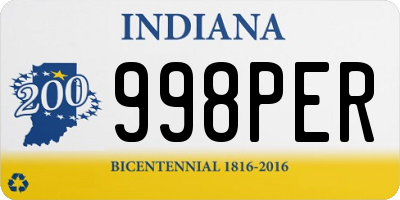 IN license plate 998PER