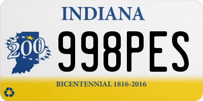 IN license plate 998PES