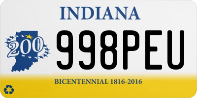 IN license plate 998PEU