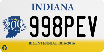 IN license plate 998PEV