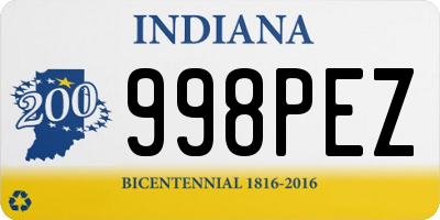 IN license plate 998PEZ