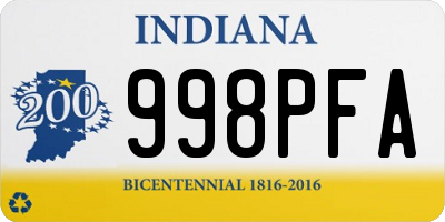 IN license plate 998PFA