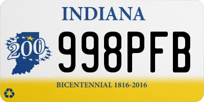 IN license plate 998PFB