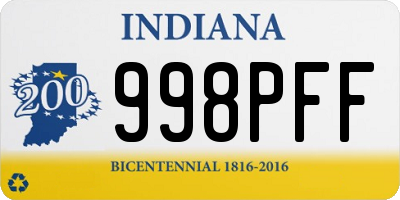 IN license plate 998PFF