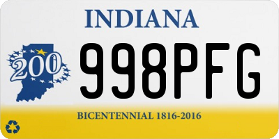 IN license plate 998PFG
