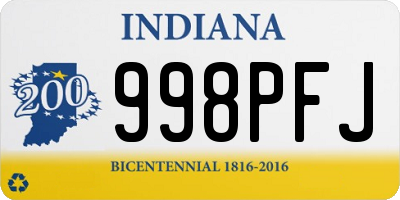 IN license plate 998PFJ