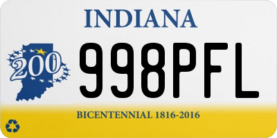 IN license plate 998PFL