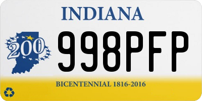 IN license plate 998PFP