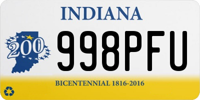 IN license plate 998PFU