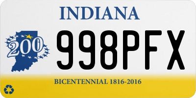 IN license plate 998PFX