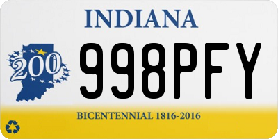 IN license plate 998PFY