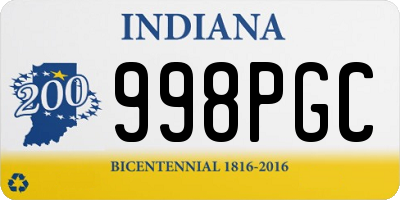 IN license plate 998PGC