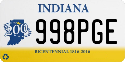 IN license plate 998PGE