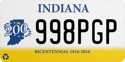 IN license plate 998PGP