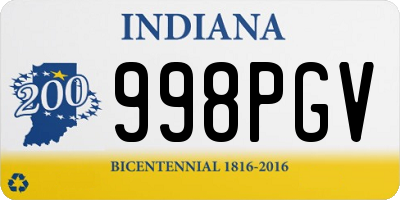 IN license plate 998PGV