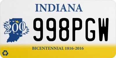IN license plate 998PGW