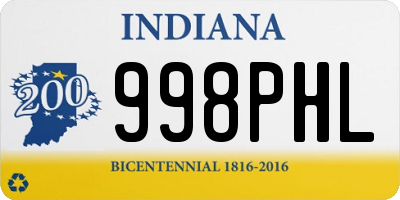 IN license plate 998PHL