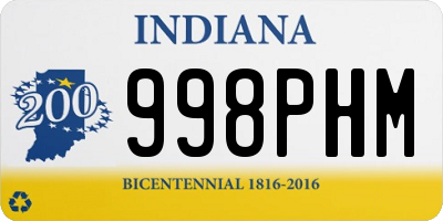 IN license plate 998PHM