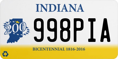 IN license plate 998PIA