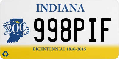 IN license plate 998PIF