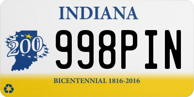 IN license plate 998PIN