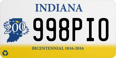 IN license plate 998PIO