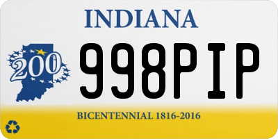 IN license plate 998PIP