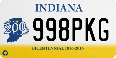 IN license plate 998PKG