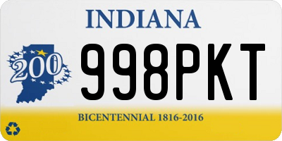 IN license plate 998PKT