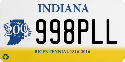 IN license plate 998PLL