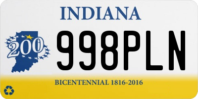 IN license plate 998PLN