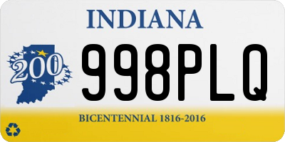 IN license plate 998PLQ