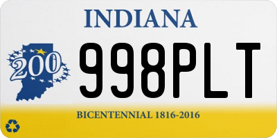 IN license plate 998PLT