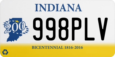 IN license plate 998PLV