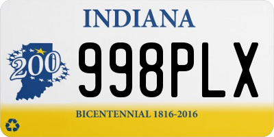 IN license plate 998PLX