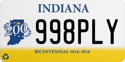 IN license plate 998PLY