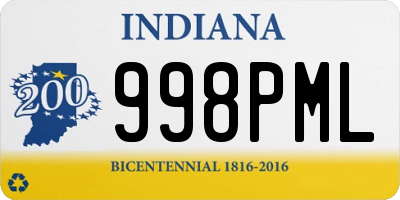 IN license plate 998PML