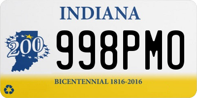 IN license plate 998PMO