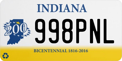 IN license plate 998PNL