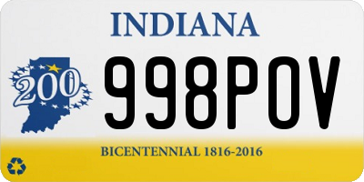 IN license plate 998POV