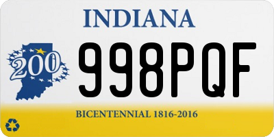 IN license plate 998PQF