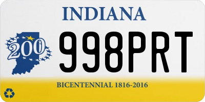 IN license plate 998PRT