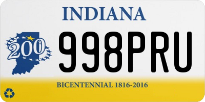 IN license plate 998PRU