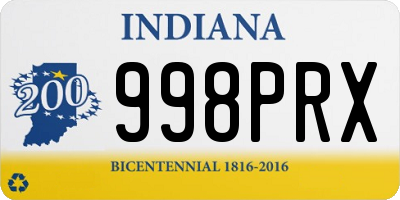 IN license plate 998PRX