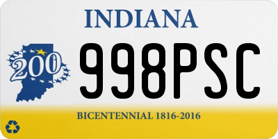 IN license plate 998PSC