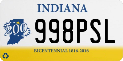 IN license plate 998PSL