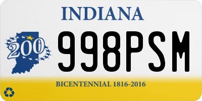 IN license plate 998PSM