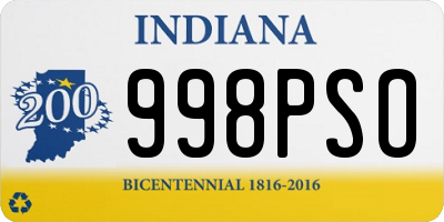 IN license plate 998PSO